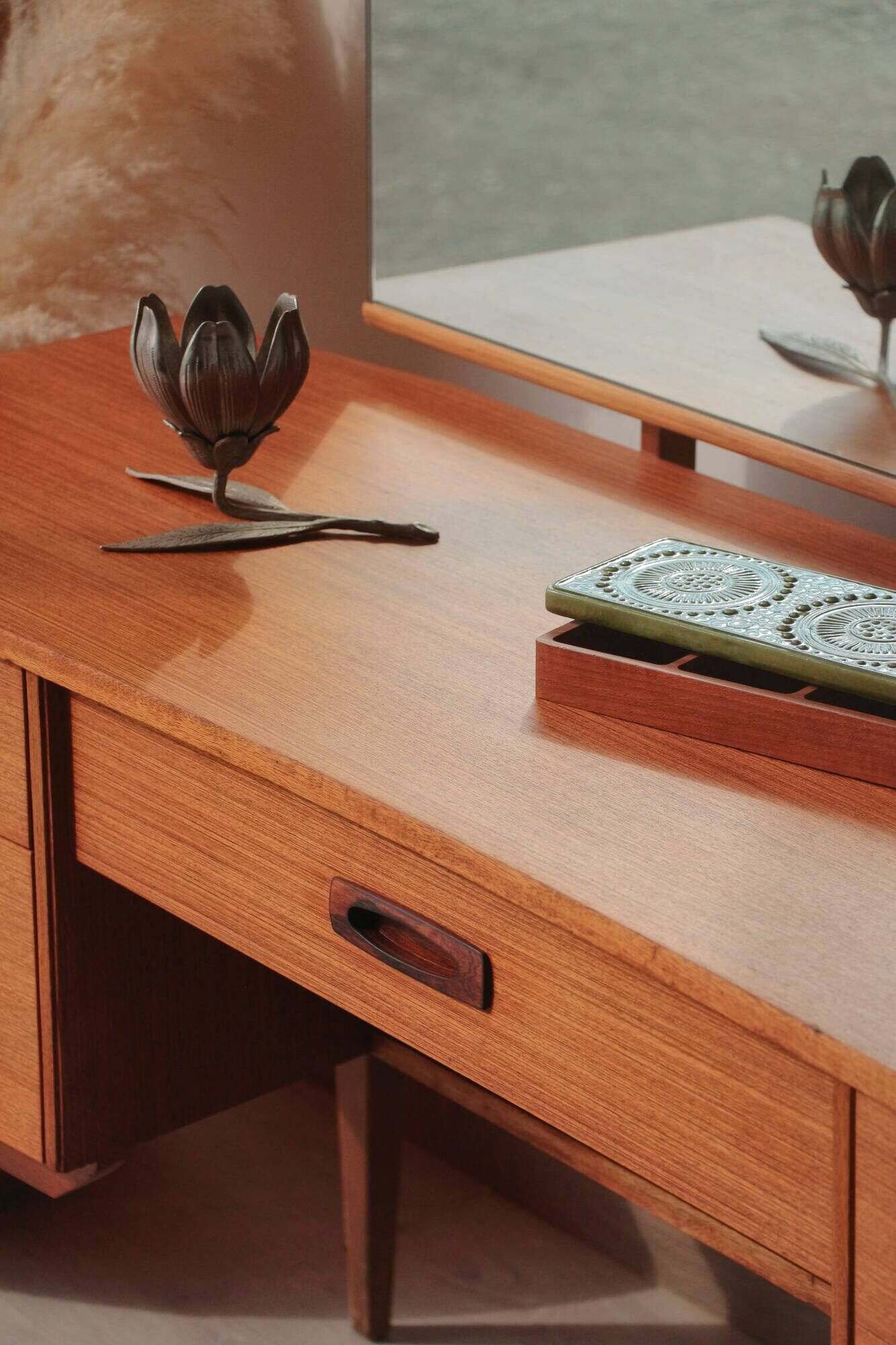 Vintage English Teak Dressing Table – Limelight Furniture – 1960s