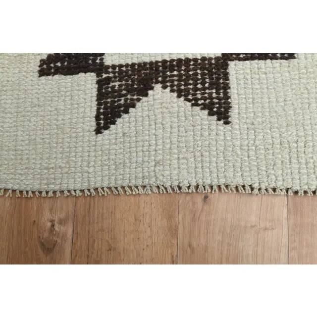 1970s Vintage Turkish Oushak Handmade Wool Cotton Beige Runner Rug 88x279