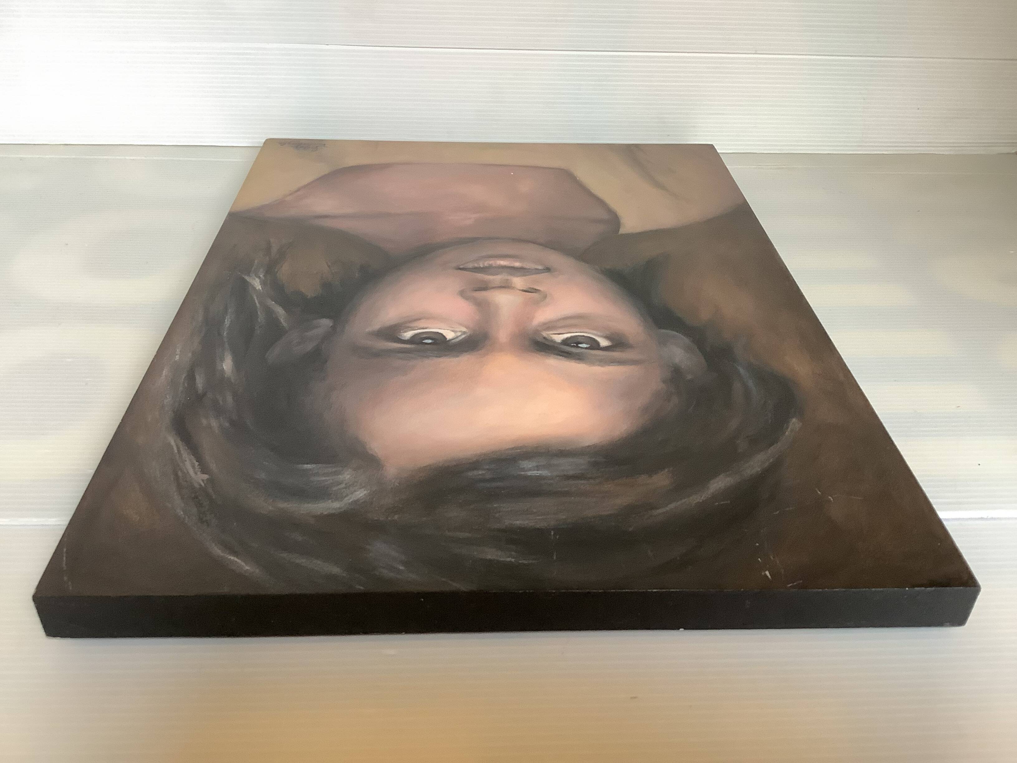 Portrait by Heidi Vanlerberghe painting on panel