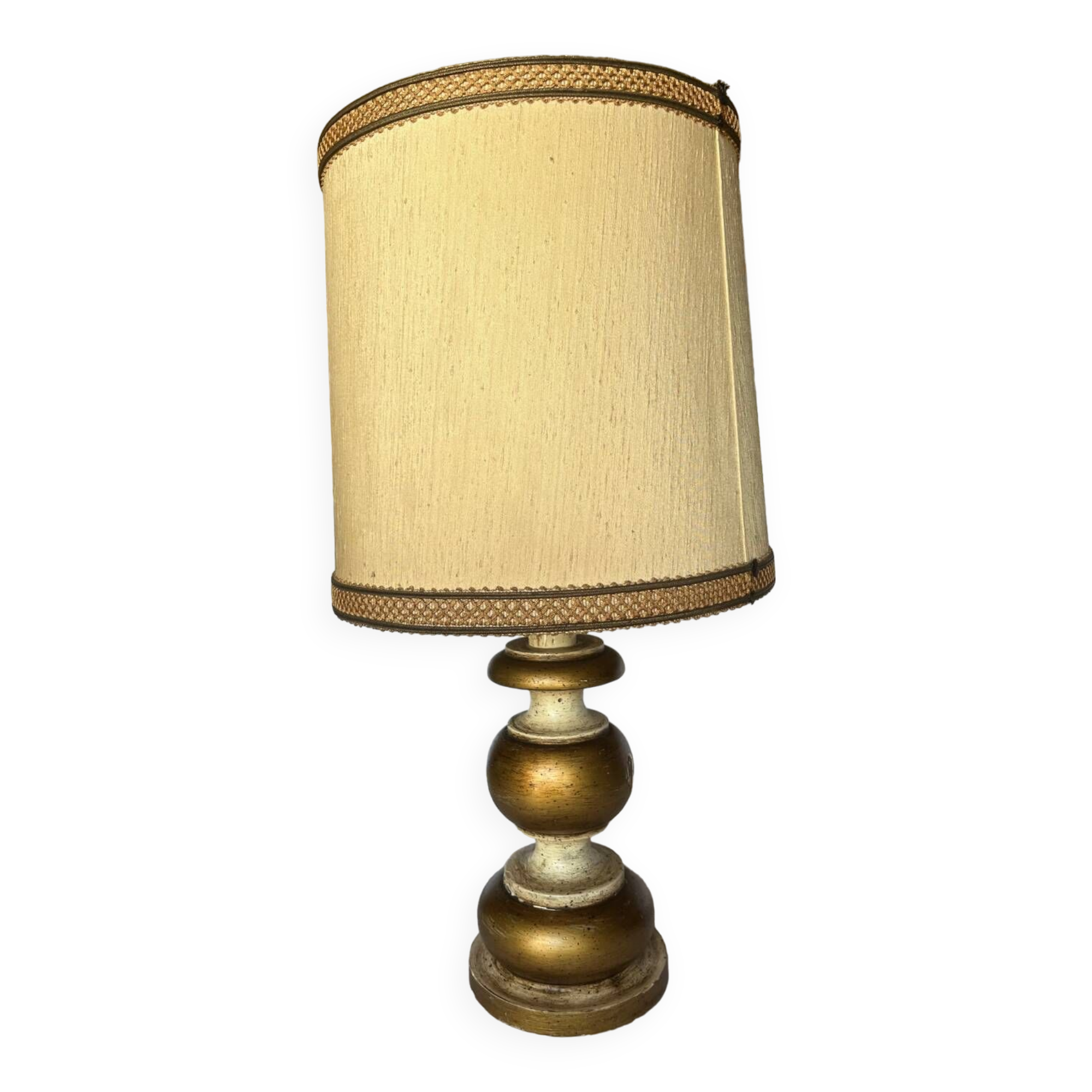 Vintage painted wooden table lamp