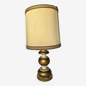 Lampe  à poser en bois peint vintage