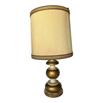 Vintage painted wooden table lamp