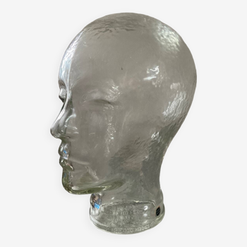 Vintage molded glass hat head from the 60s