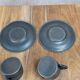 Tin lot – teapot, milk jug & duo of cups/saucers