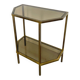 Table d'appoint italienne demi-hexagonale en laiton des années 1970.