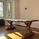 Antique solid oak farmhouse table with star legs - length 200 cm