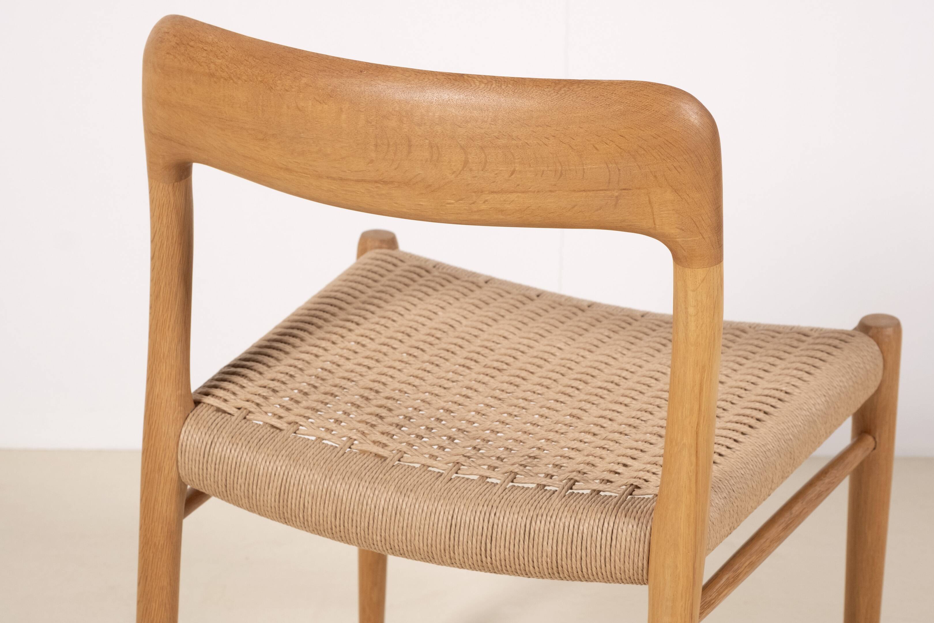 8x Niels O. Møller Model 75 in Oak, 1960s Denmark