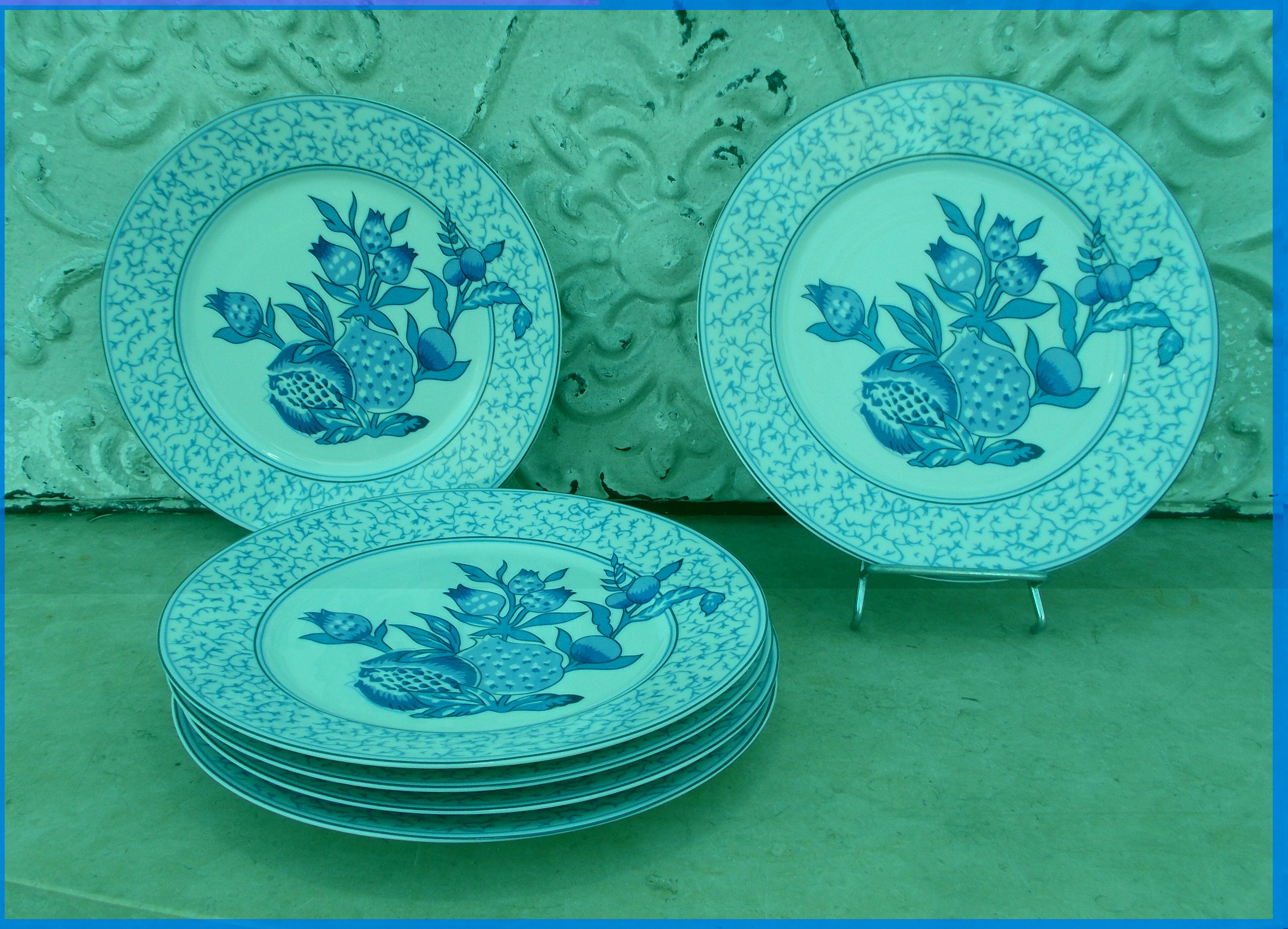 6 Limoges porcelain dessert plates Bracieux Deshoulieres