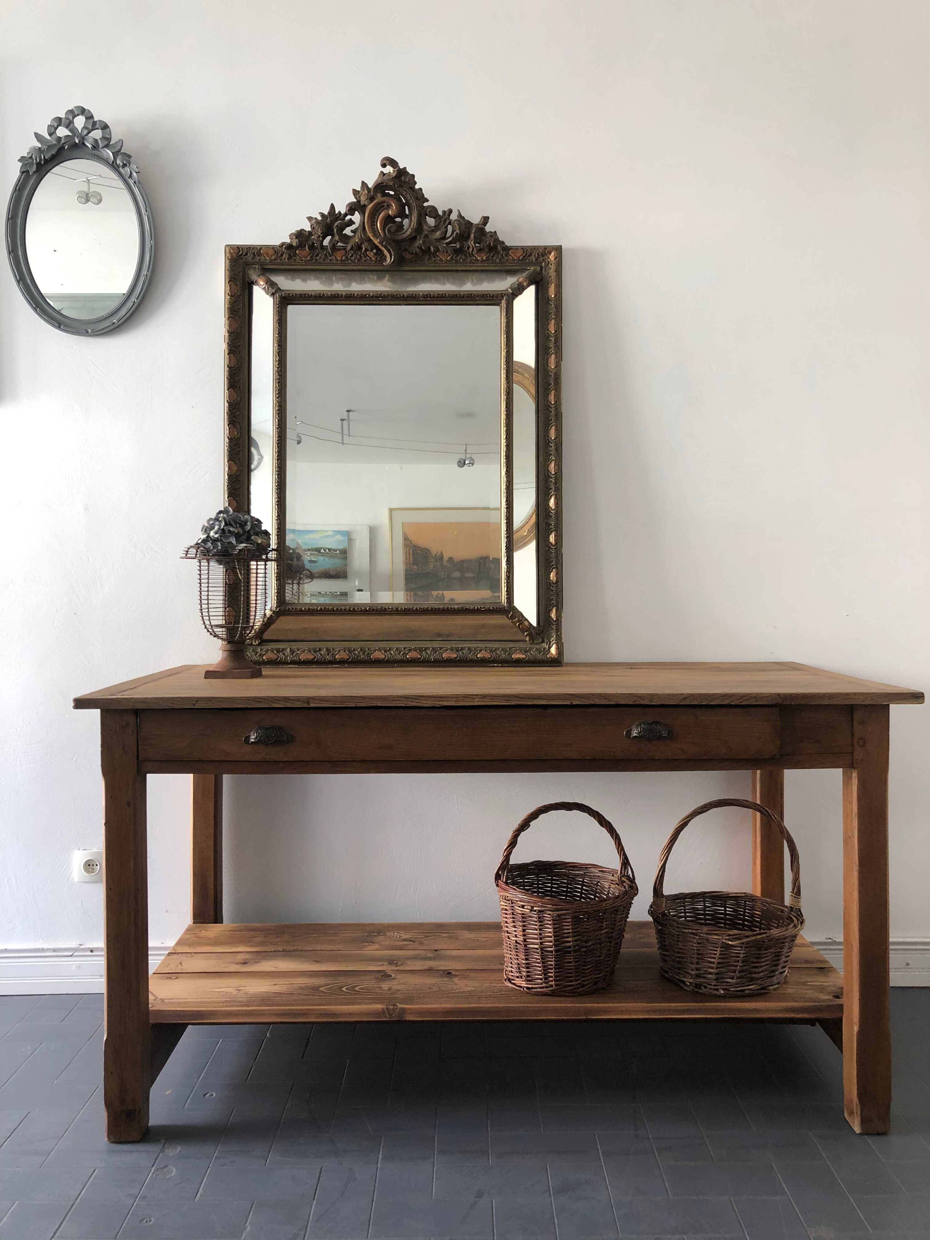 Drapery table, Mercerie, craft furniture early twentieth century