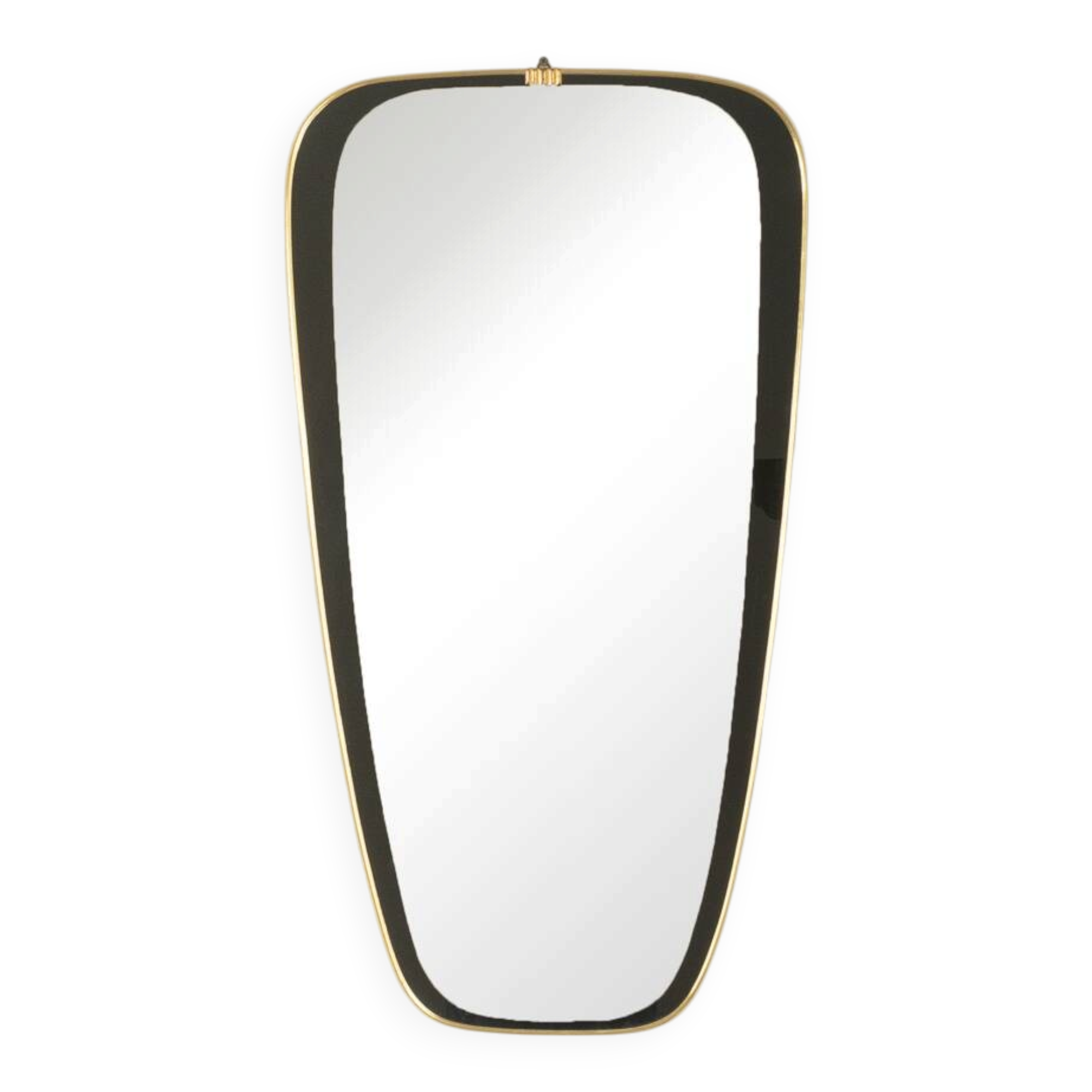 Italian wall mirror with brass frame, 1950s