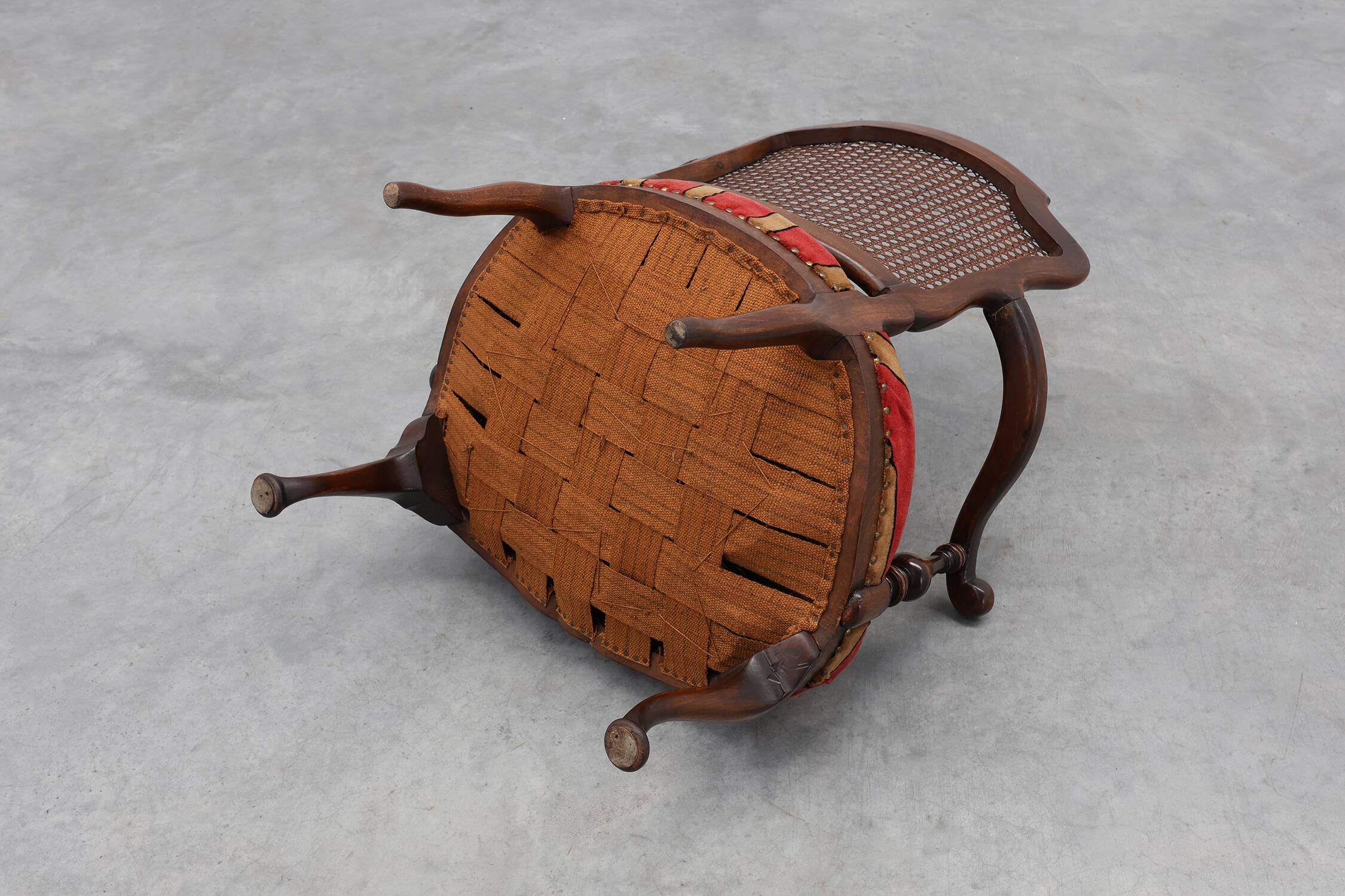 Louis XV‑Style Oak and Cane Armchair, France, circa 1890