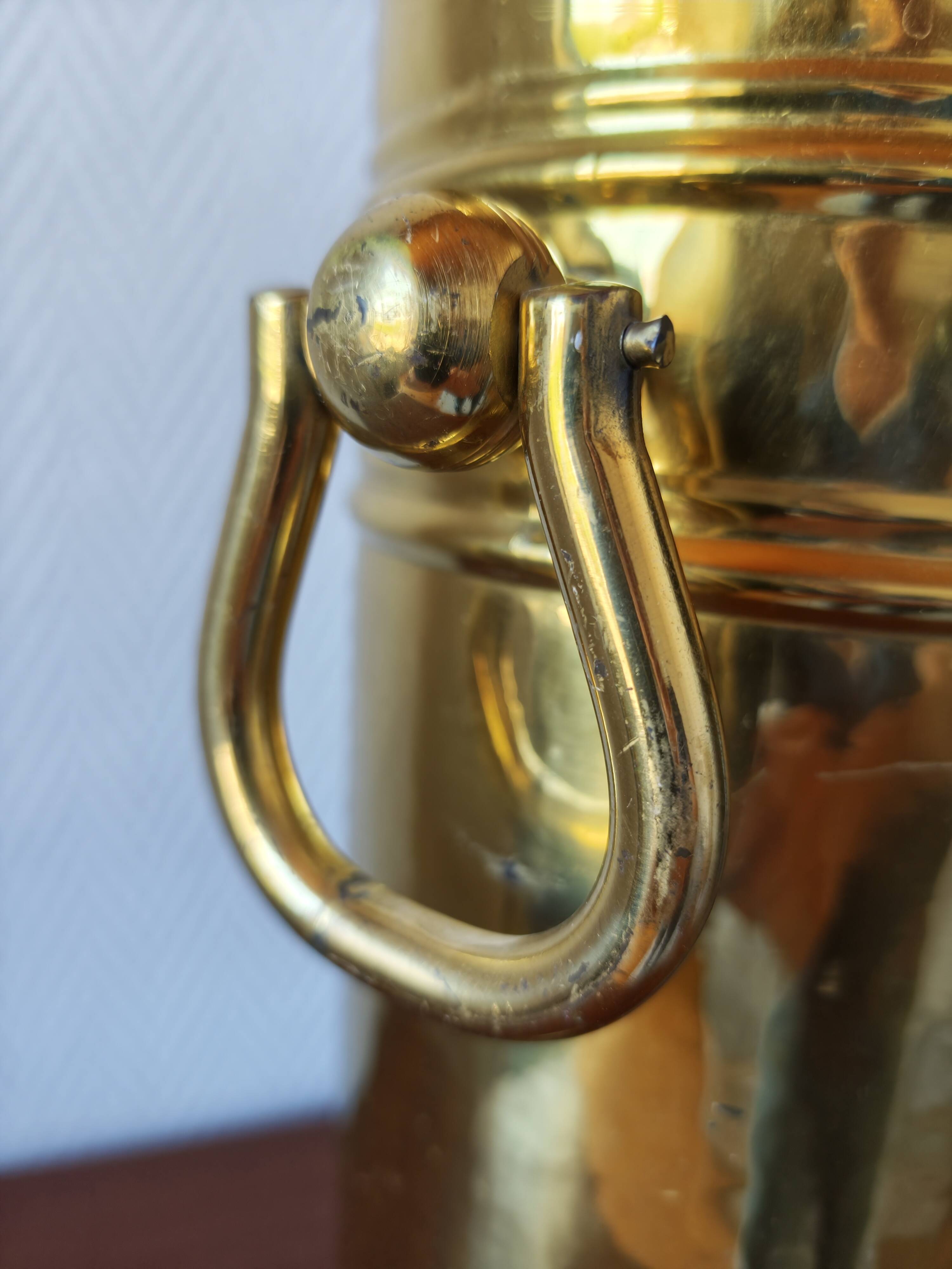 Vintage hammered brass umbrella stand – 1970s-80s