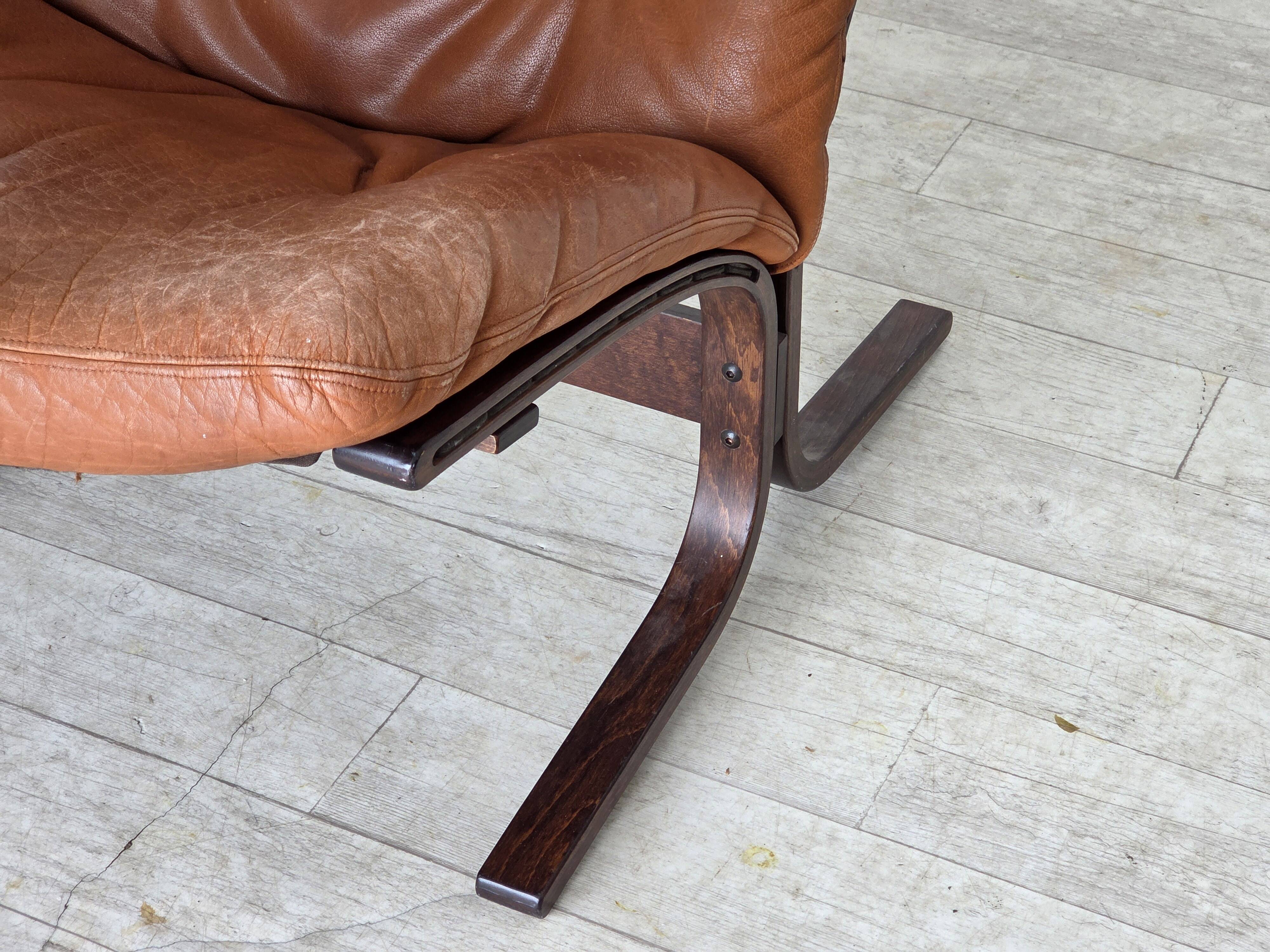 Années 1970, design norvégien par Ingmar Relling, fauteuil, modèle "Siesta".