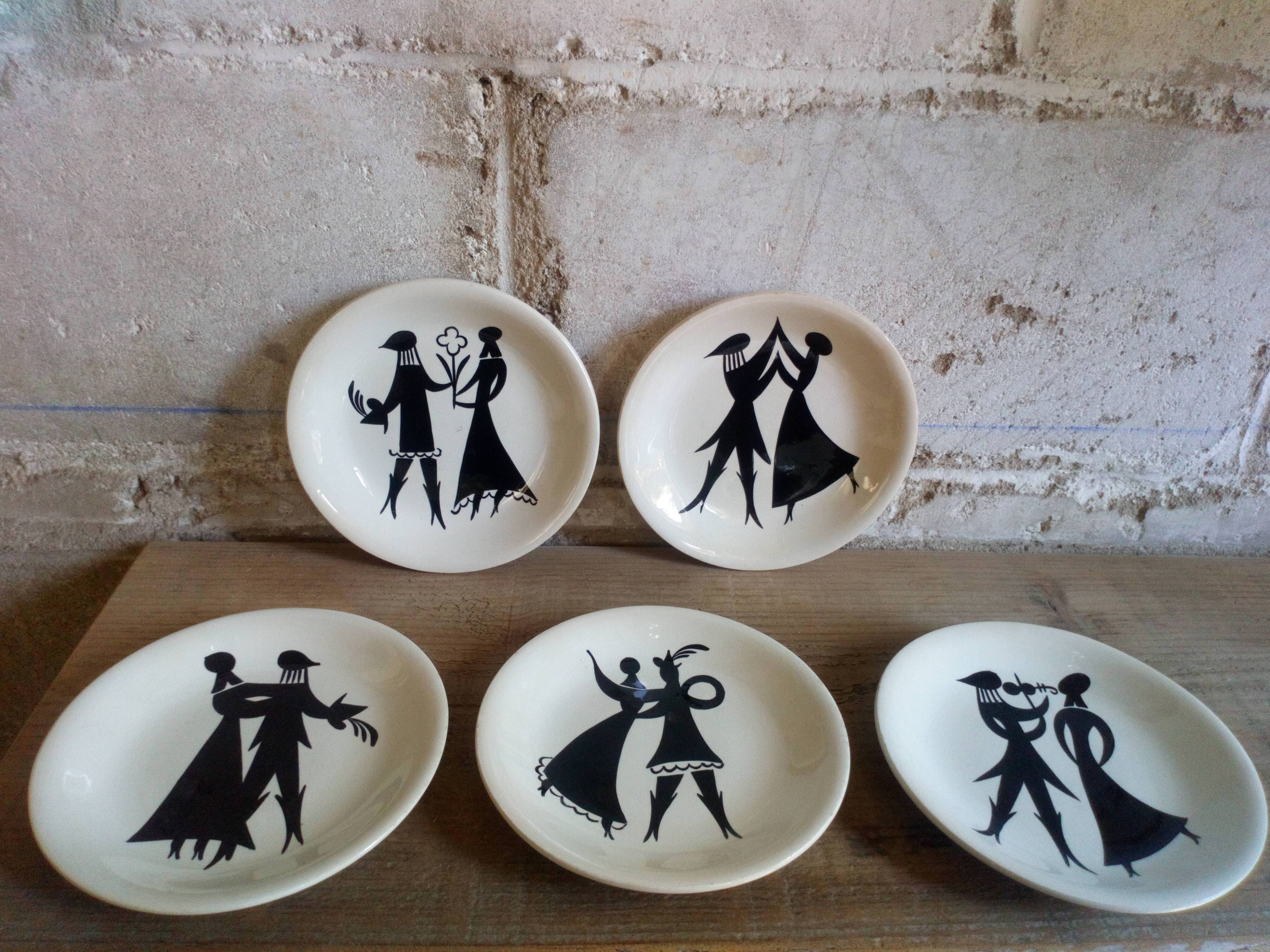 Five dessert plates Sylvestre edition of Longchamp