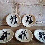 Five dessert plates Sylvestre edition of Longchamp