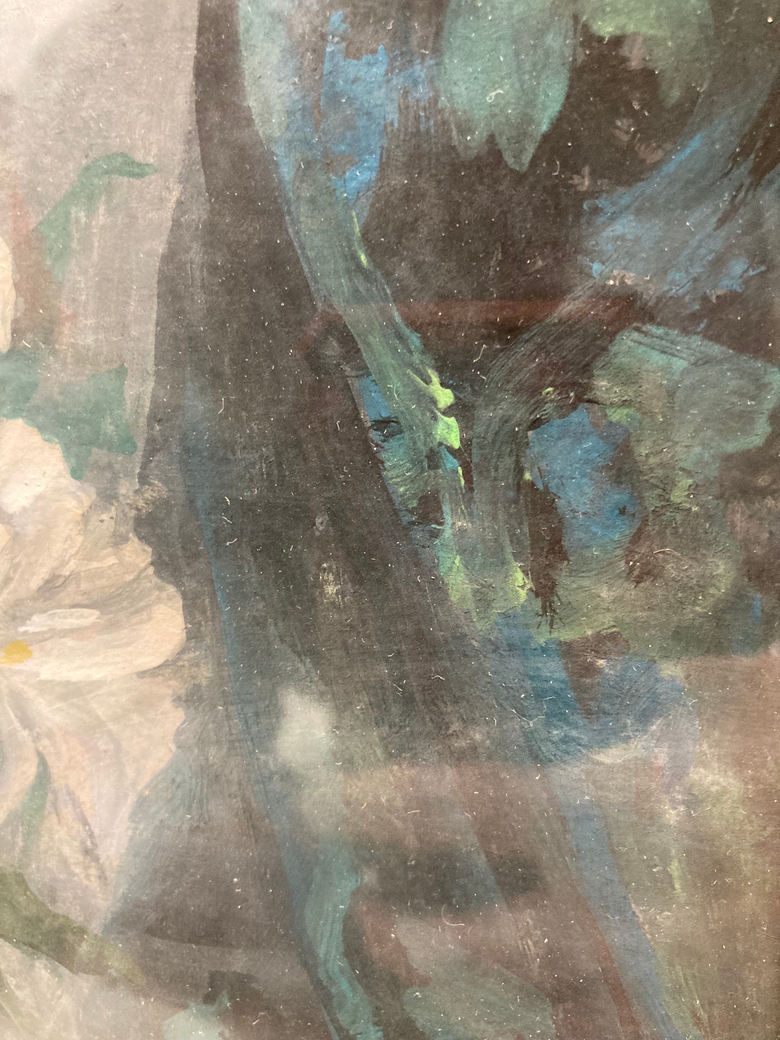 Vintage gouache painting