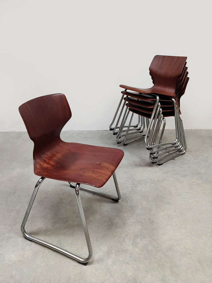 Vintage design Pagholz stacking chairs Flötotto
