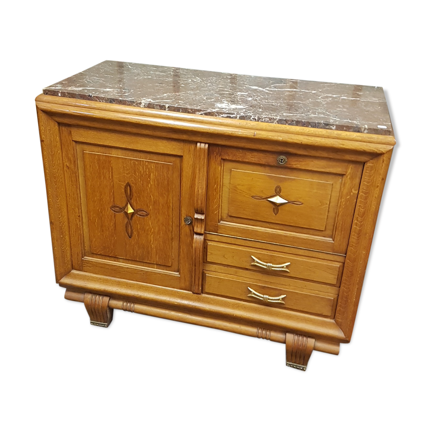 Oak buffet marble top
