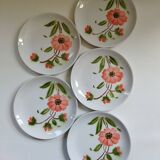 5 dessert plates from Moulin des Loups, Orchies, Gisèle model