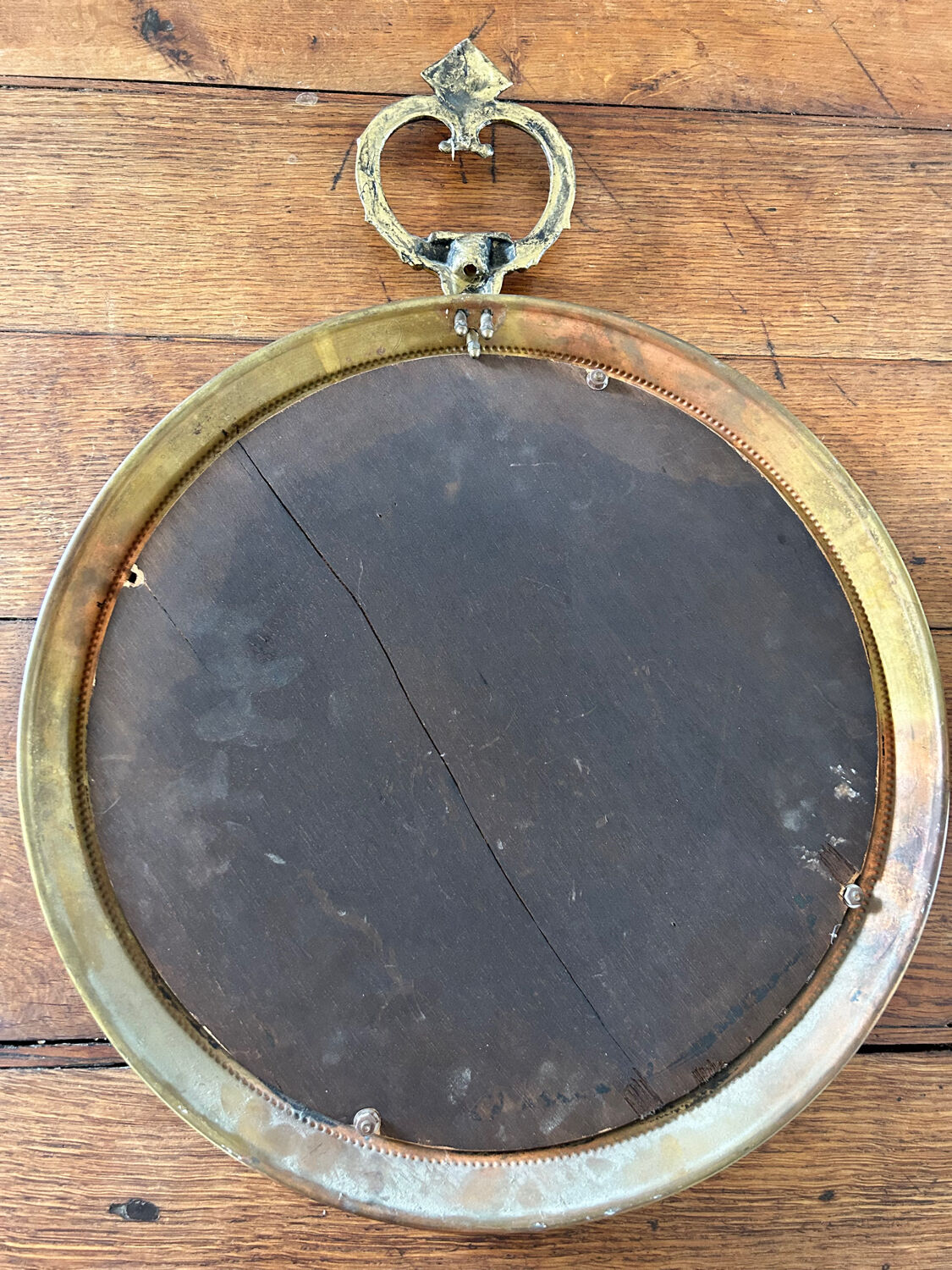 Round brass mirror
