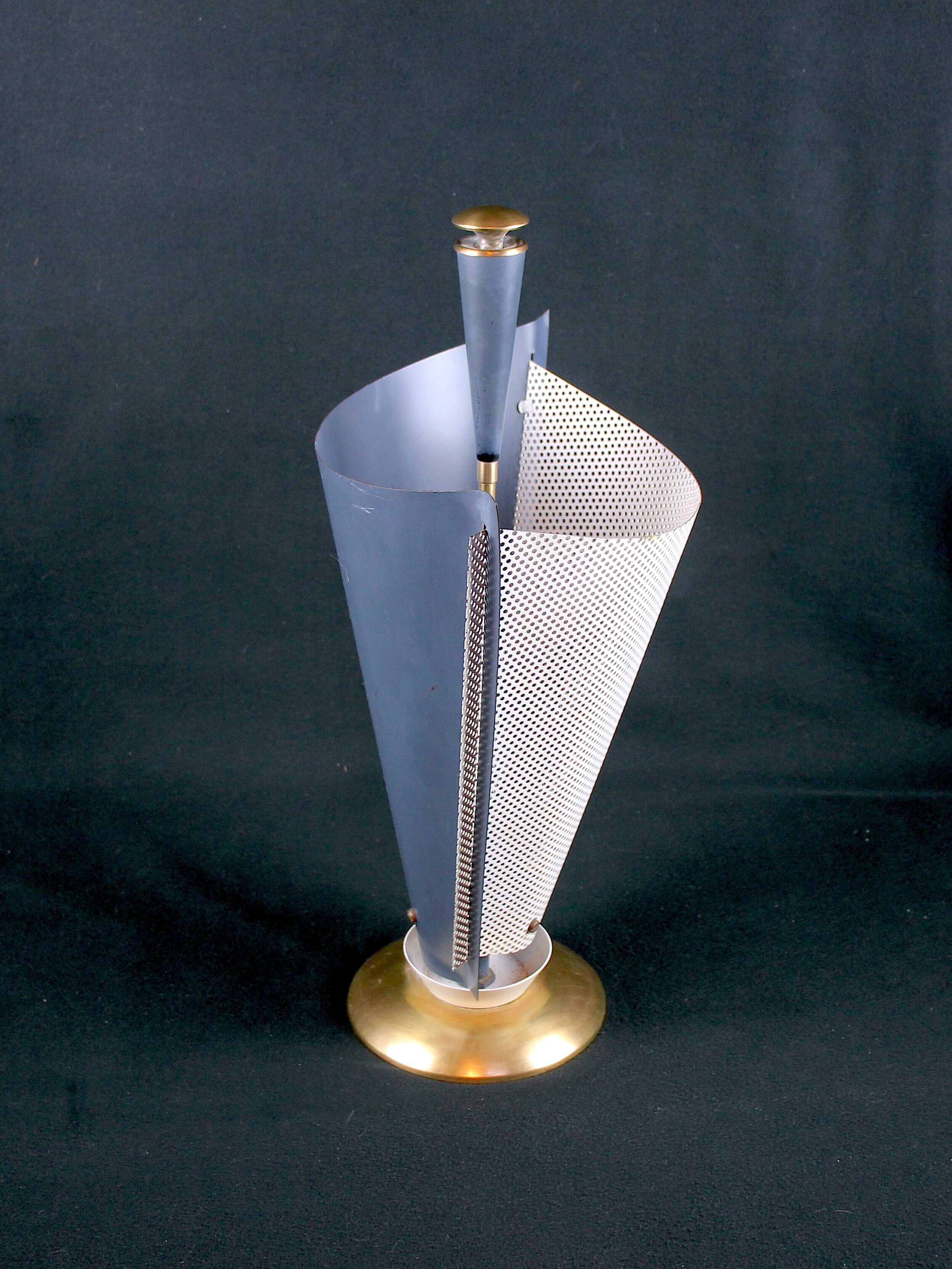 Umbrella holder, brass and pierced metal, France