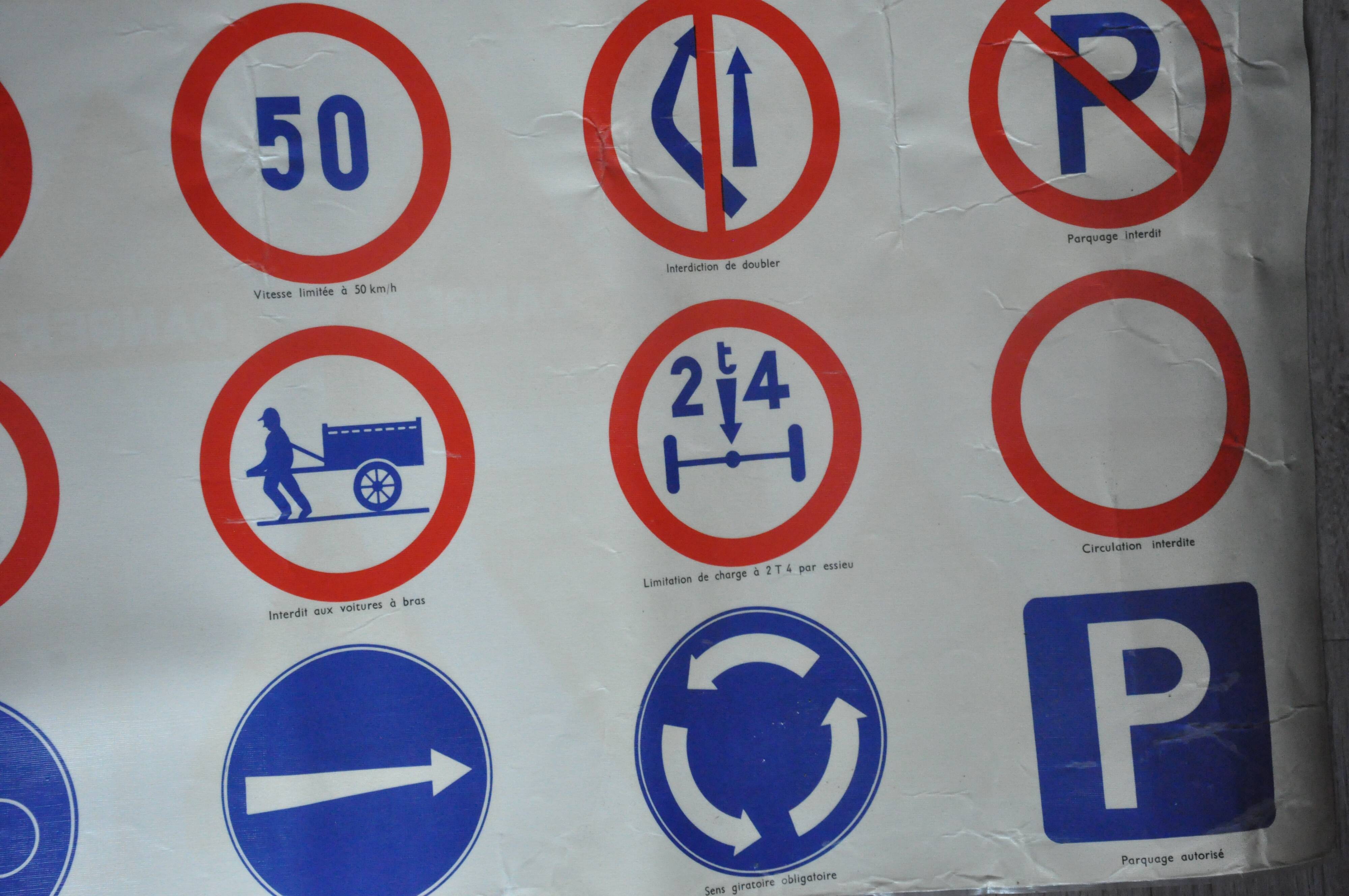 Old driving school poster highway code collection deco garage workshop