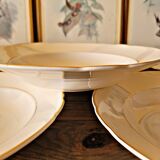 Villeroy & Boch Mettlach vintage cream soup plates with gold rim