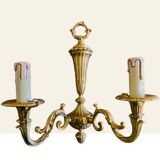 4 Large double-armed gilded bronze wall lights