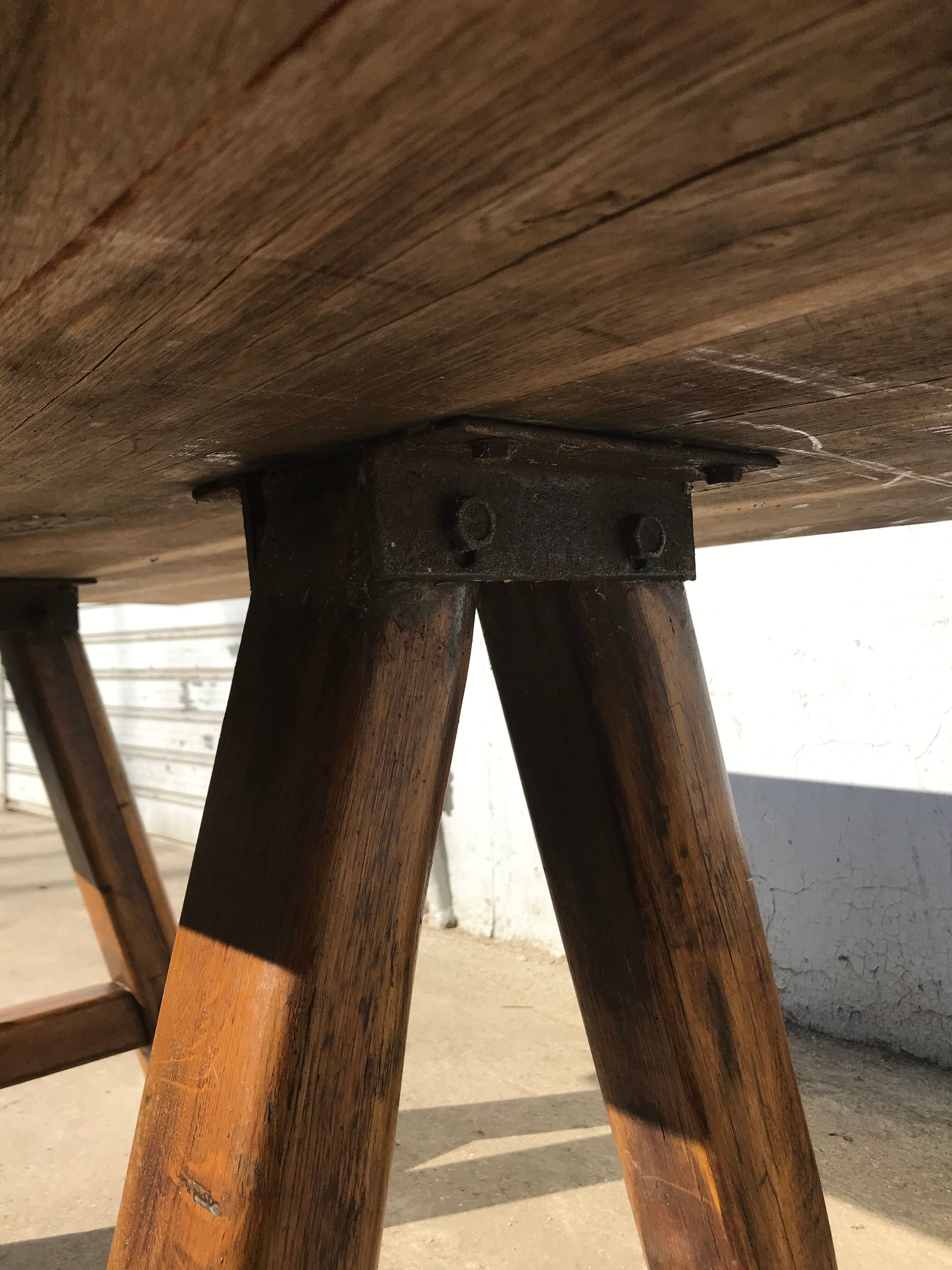 Solid oak farm table