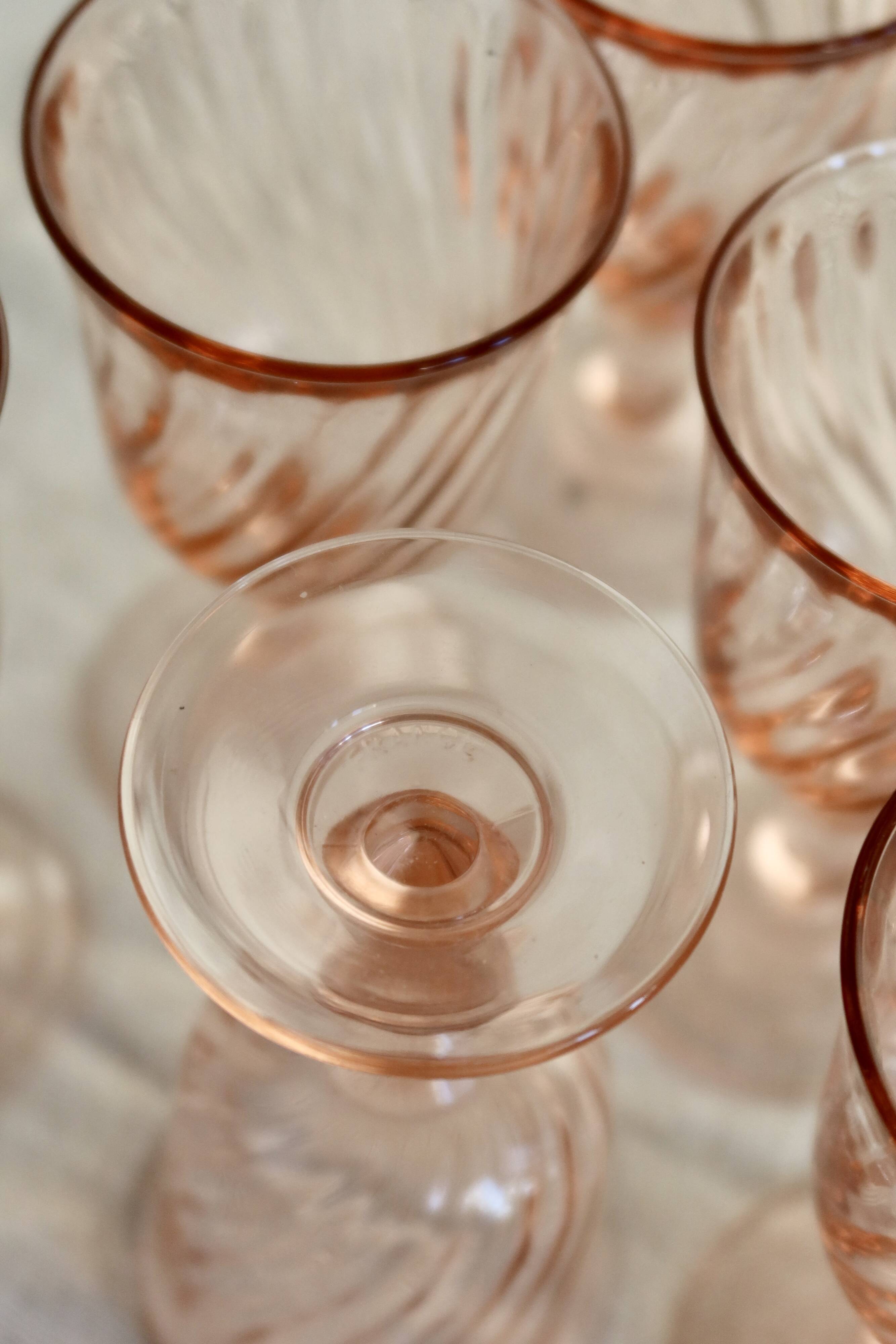 6 coupes à champagne vintage Luminarc Rosaline