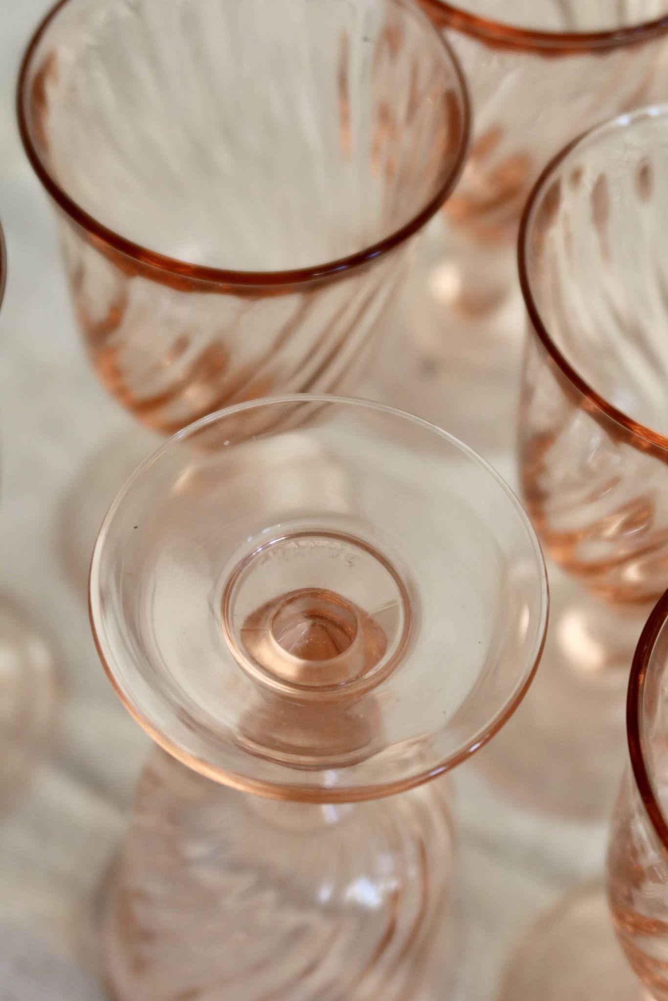 6 coupes à champagne vintage Luminarc Rosaline