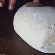Sculpted stone lamp from the 1970s, signed.