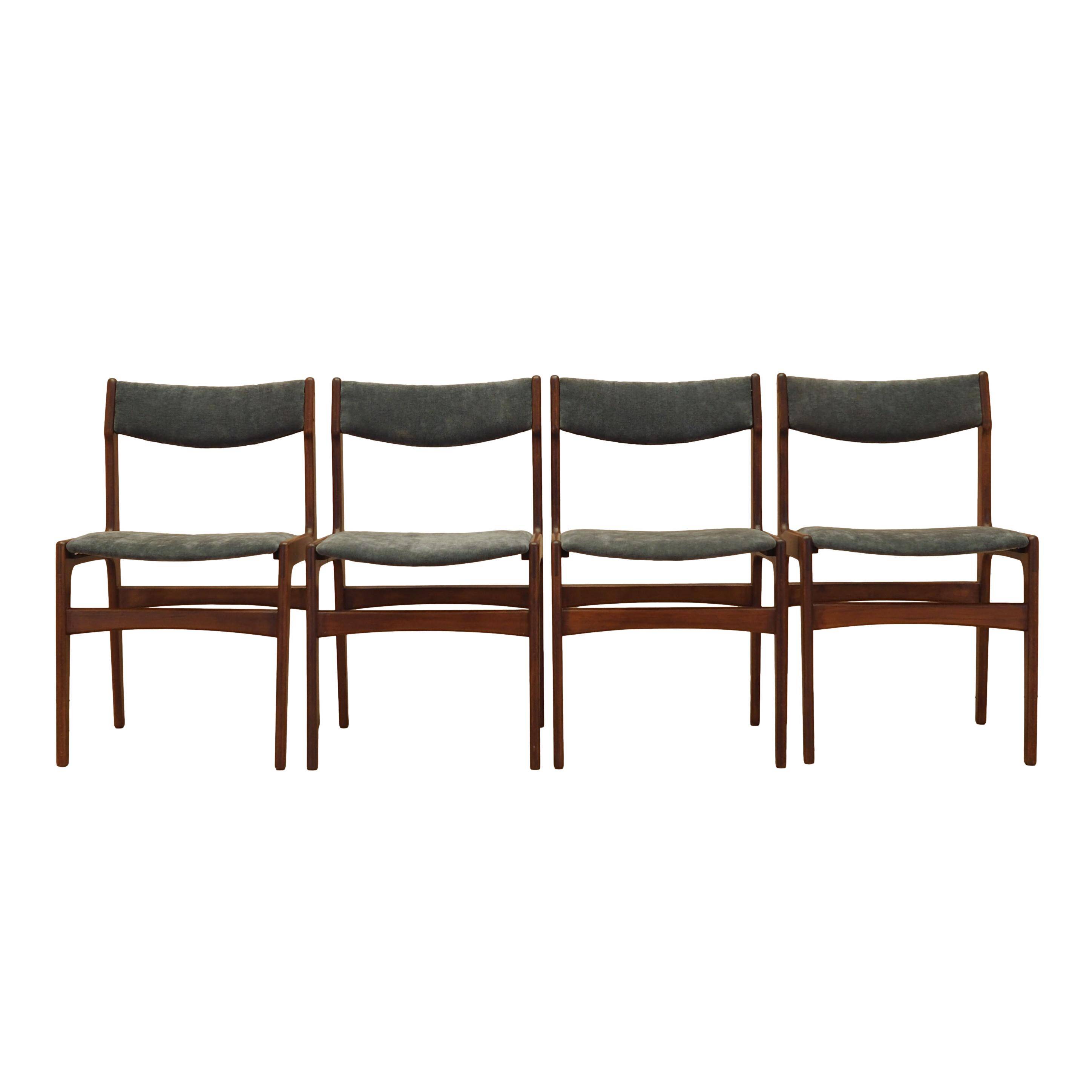Set of four teak chairs, Danish design, 1970s, made in Denmark