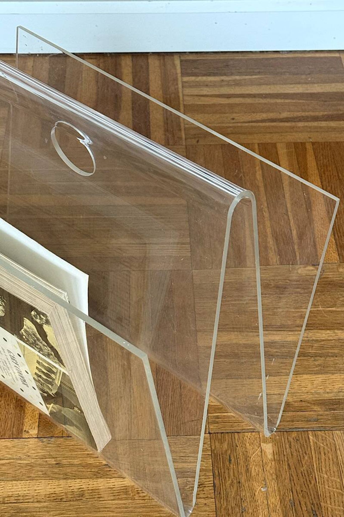 Vintage plexiglass magazine rack