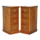Pair of tall Victorian walnut chests of drawers