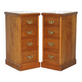 Pair of tall Victorian walnut chests of drawers