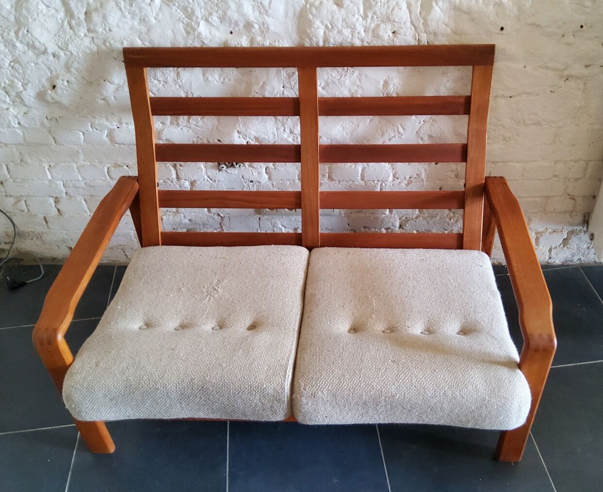 Vintage solid wood sofa