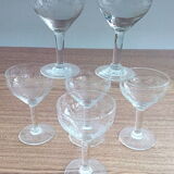 Glasses tasting digestive liqueur engraved