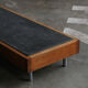 Belgian coffee table from the 80s, oak and blue stone from Belgium.