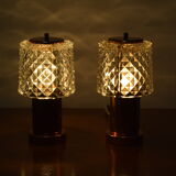 Pair of Table Small Lamps  by Kamenicky Senov, Preciosa,1970‘s.
