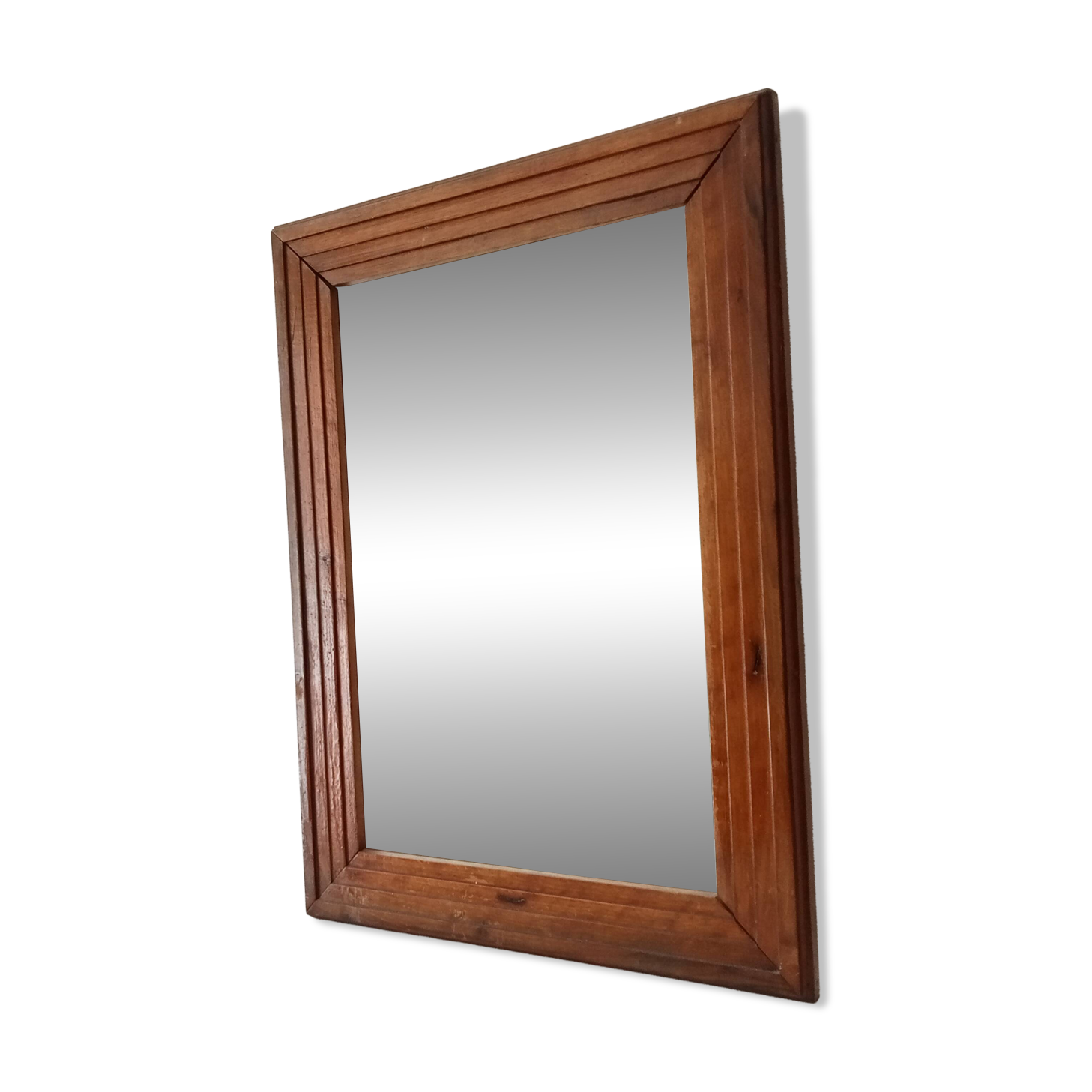 Vintage Art Deco wooden mirror from the 1950s.
