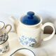Vintage Staffordshire coffee set – blue grape decor – 1970s