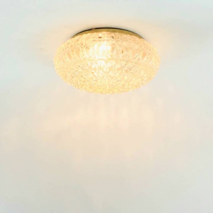 Large Amber Bubble Glass Ceiling Ceiling Light - H.Tynell, Limburg, 1960s