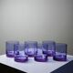 6 amethyst crystal whisky/cocktail glasses, Mid Century design from the 1960s-70s.