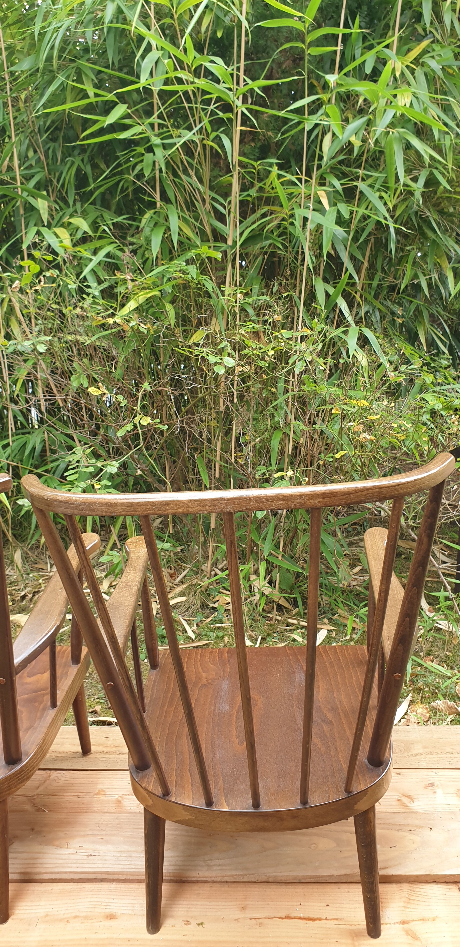 Baumann fan armchair pair