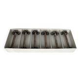 6 silver metal knife holders