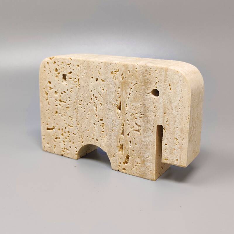 1970s original travertine elephant sculpture