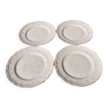 4 assiettes à dessert vintage Salins les Bains peintes à la main