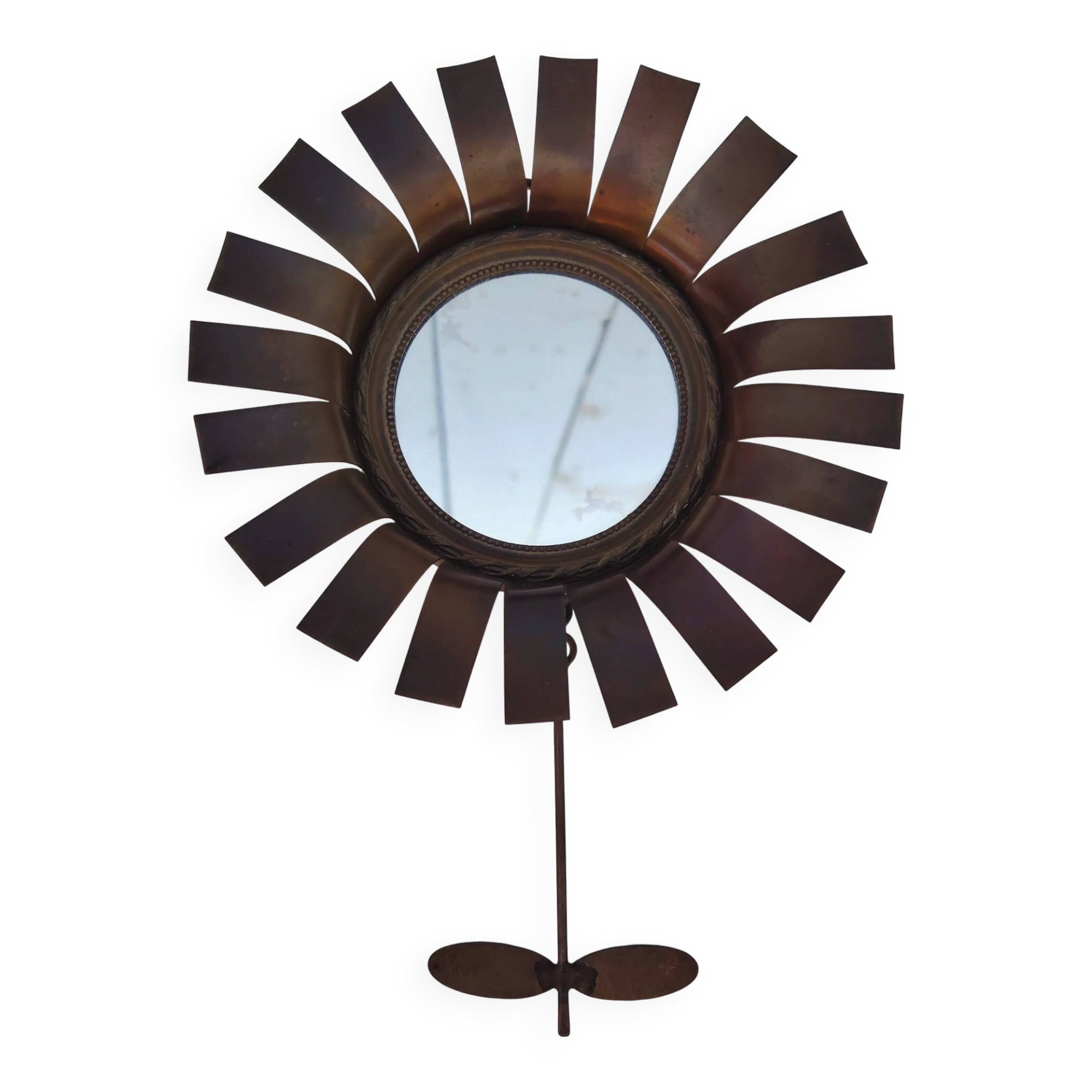 Flower wall mirror, Jean Vinay, 1960s design
