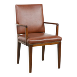 Vintage Scandinavian wooden and cowhide side/desk/chair from the 60s/70s